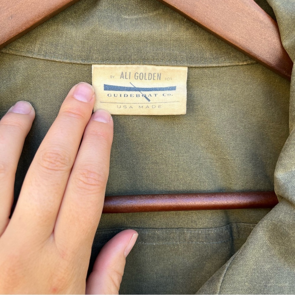 SOLD! Green Utility Jacket with Classic Collar and Relaxed Fit - Picture 3 of 3